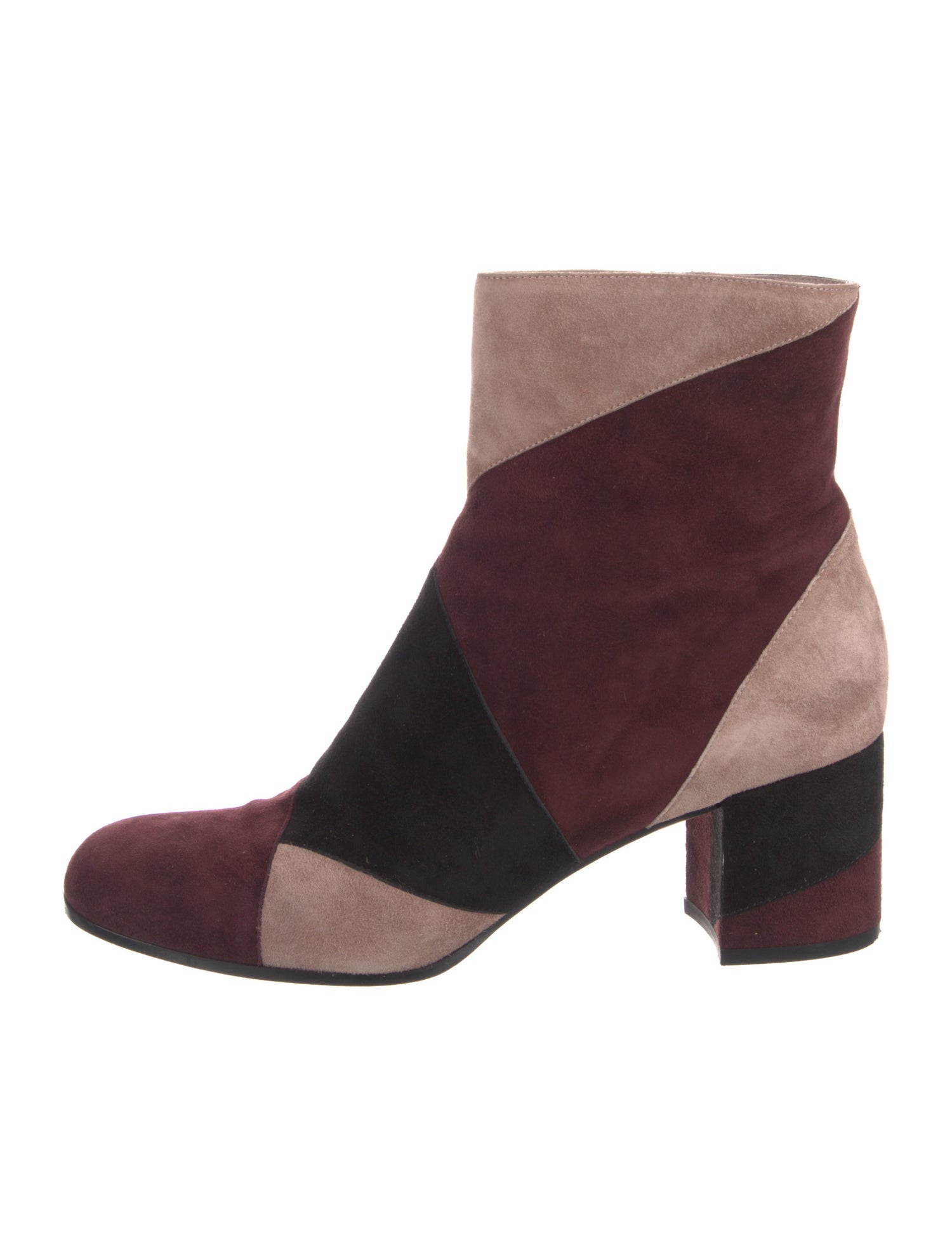 Gianvito Rossi Suede Colorblock Pattern Boots