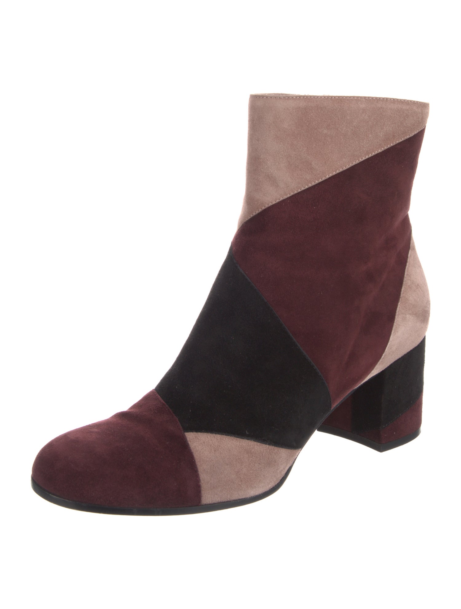 Gianvito Rossi Suede Colorblock Pattern Boots