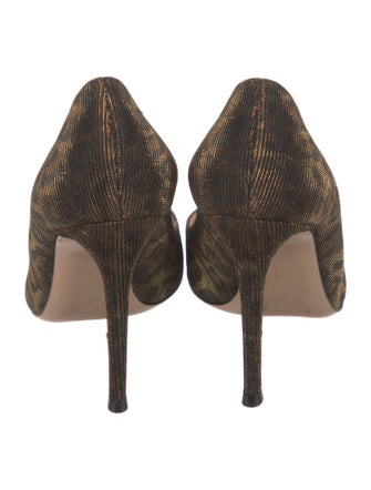 Gianvito Rossi Printed Glitter Accents Pumps