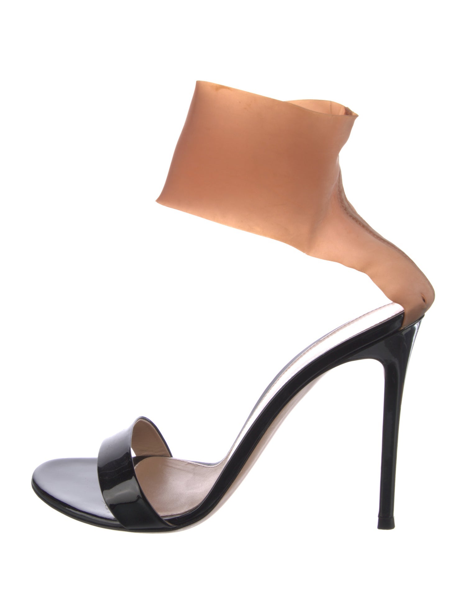 Gianvito Rossi Patent Leather Colorblock Pattern Sandals