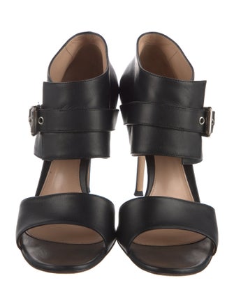 Gianvito Rossi Leather Cutout Accent Sandals