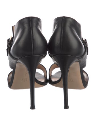 Gianvito Rossi Leather Cutout Accent Sandals