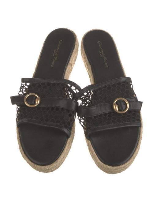 Gianvito Rossi Leather Colorblock Pattern Espadrilles