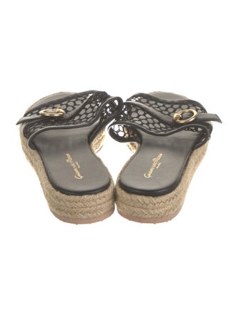 Gianvito Rossi Leather Colorblock Pattern Espadrilles