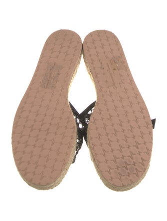 Gianvito Rossi Leather Colorblock Pattern Espadrilles