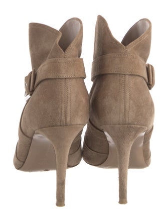 Gianvito Rossi Suede Leather Trim Embellishment Boots
