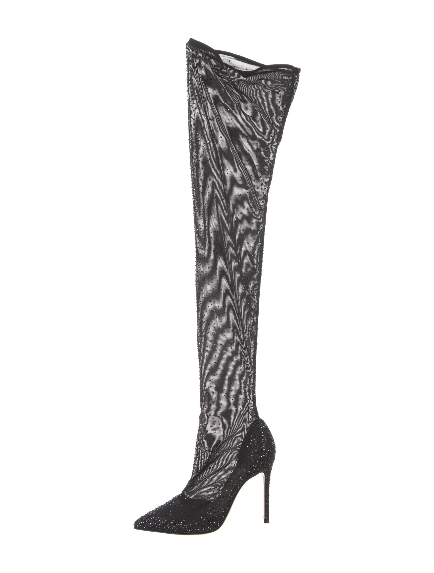 Gianvito Rossi Mesh Crystal Embellishments Boots