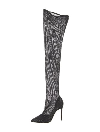 Gianvito Rossi Mesh Crystal Embellishments Boots