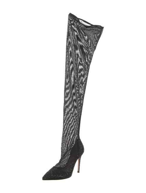 Gianvito Rossi Mesh Crystal Embellishments Boots