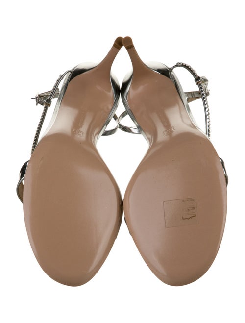 Gianvito Rossi Patent Leather Crystal Embellishments Slingback Sandals