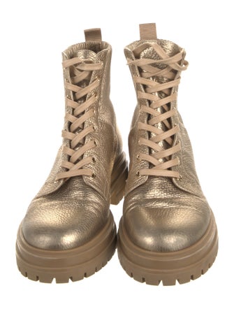 Gianvito Rossi Leather Combat Boots