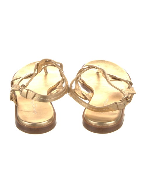 Gianvito Rossi Leather Colorblock Pattern Sandals