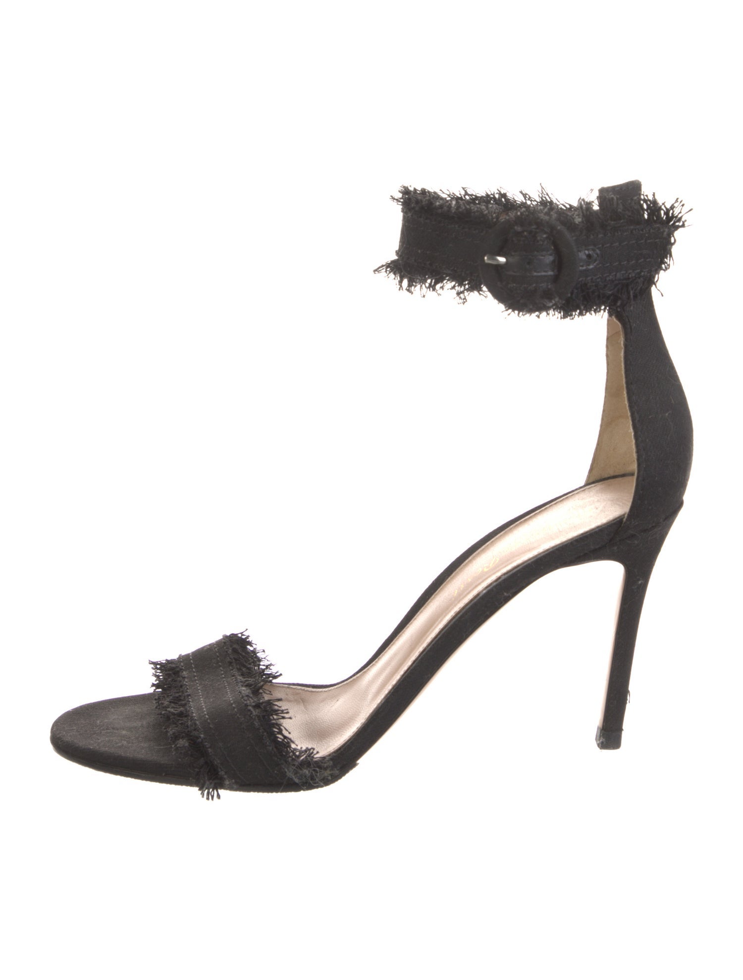 Gianvito Rossi Denim Raw-Edge Trim D'Orsay Pumps