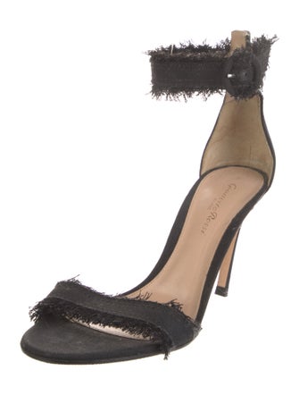Gianvito Rossi Denim Raw-Edge Trim D'Orsay Pumps