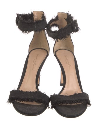 Gianvito Rossi Denim Raw-Edge Trim D'Orsay Pumps