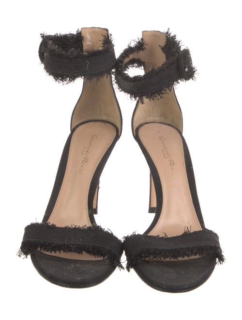 Gianvito Rossi Denim Raw-Edge Trim D'Orsay Pumps