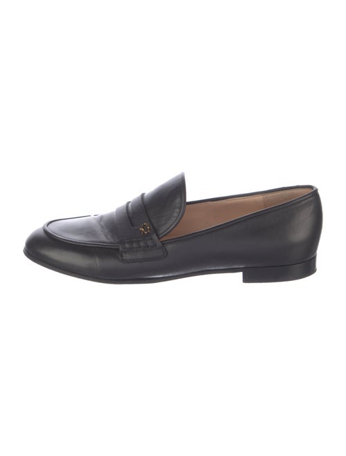 Gianvito Rossi Leather Braided Accents Loafers