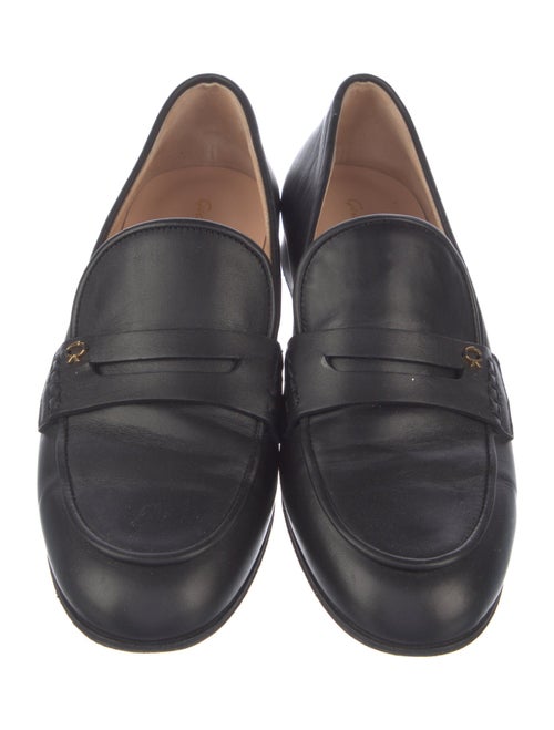 Gianvito Rossi Leather Braided Accents Loafers