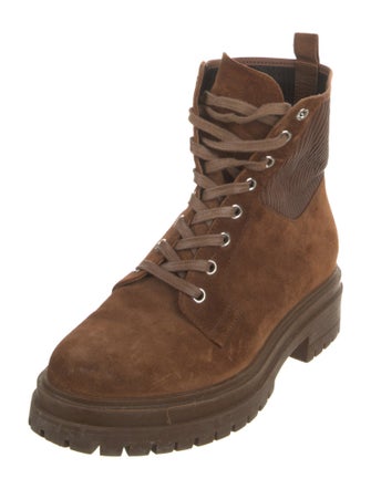Gianvito Rossi Suede Combat Boots