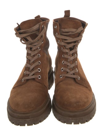 Gianvito Rossi Suede Combat Boots