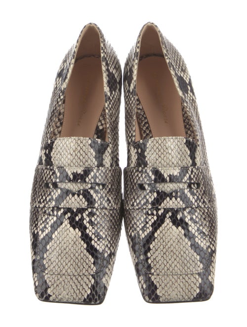 Gianvito Rossi Embossed Leather Animal Print Loafers