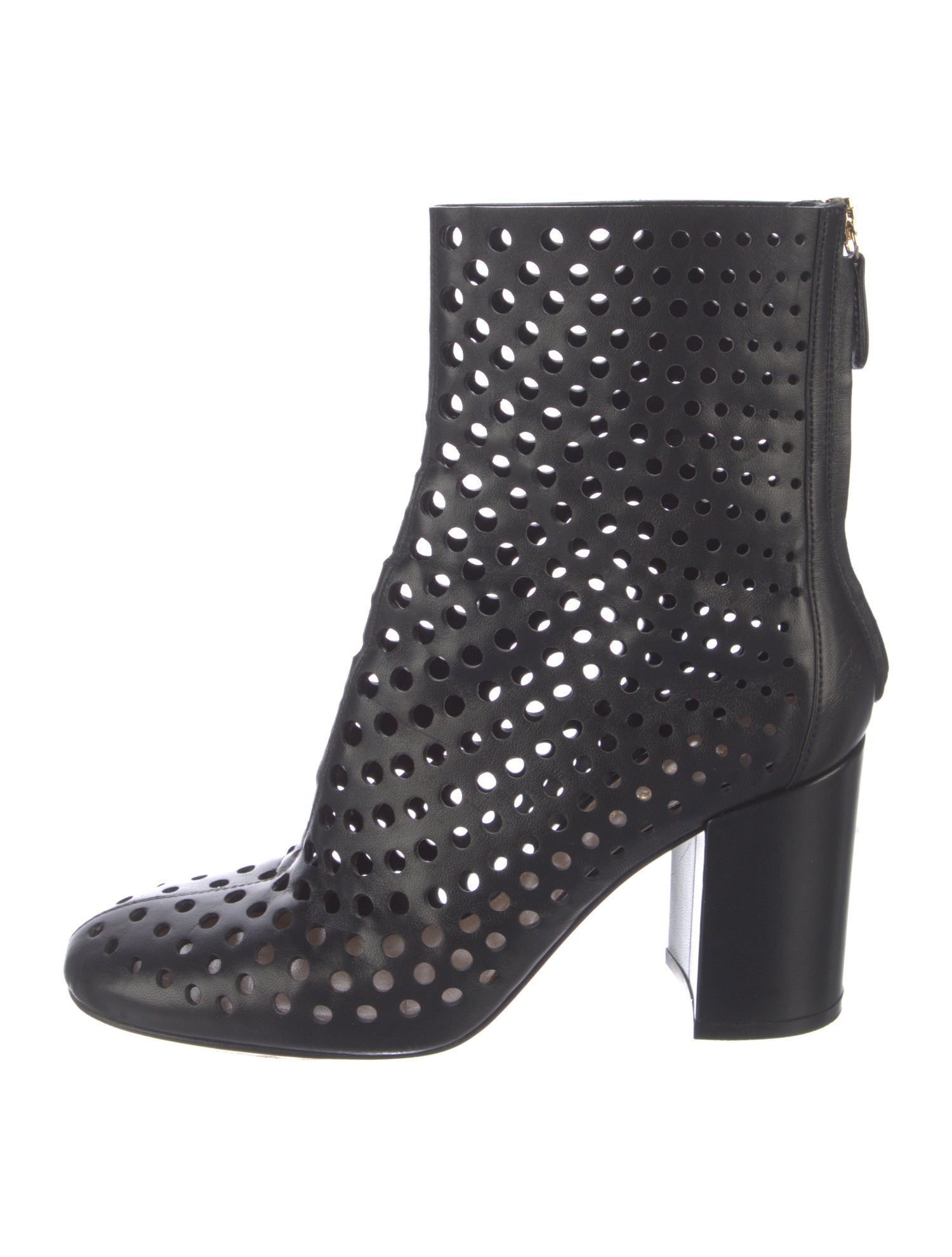 Gianvito Rossi Leather Lasercut Accents Boots