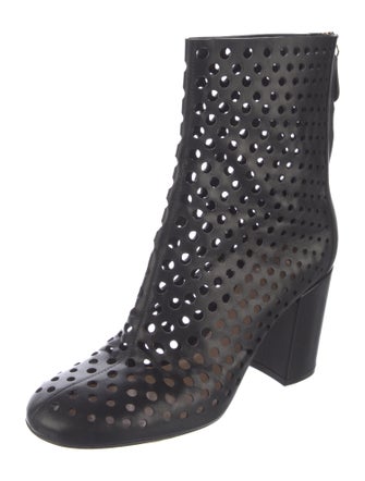 Gianvito Rossi Leather Lasercut Accents Boots