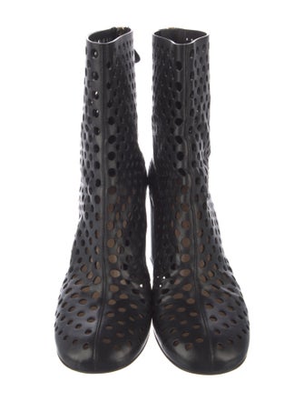 Gianvito Rossi Leather Lasercut Accents Boots