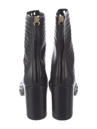 Gianvito Rossi Leather Lasercut Accents Boots