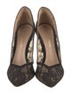 Gianvito Rossi Lace Leather Trim Embellishment Pumps