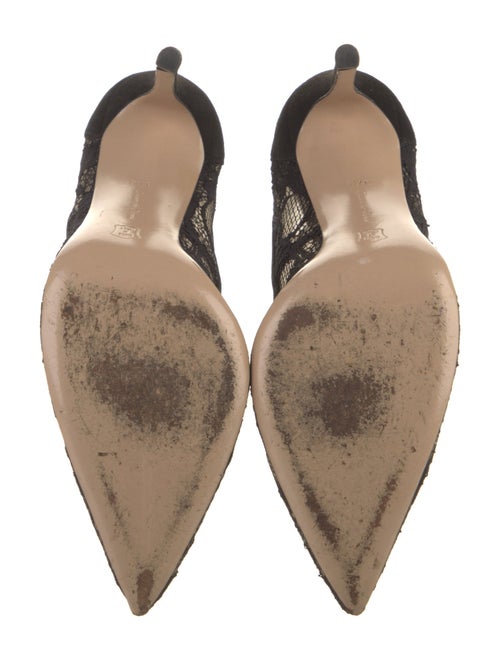 Gianvito Rossi Lace Leather Trim Embellishment Pumps
