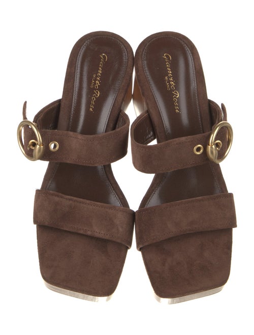 Gianvito Rossi Suede Leather Trim Embellishment Sandals