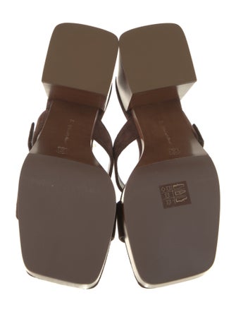 Gianvito Rossi Suede Leather Trim Embellishment Slides