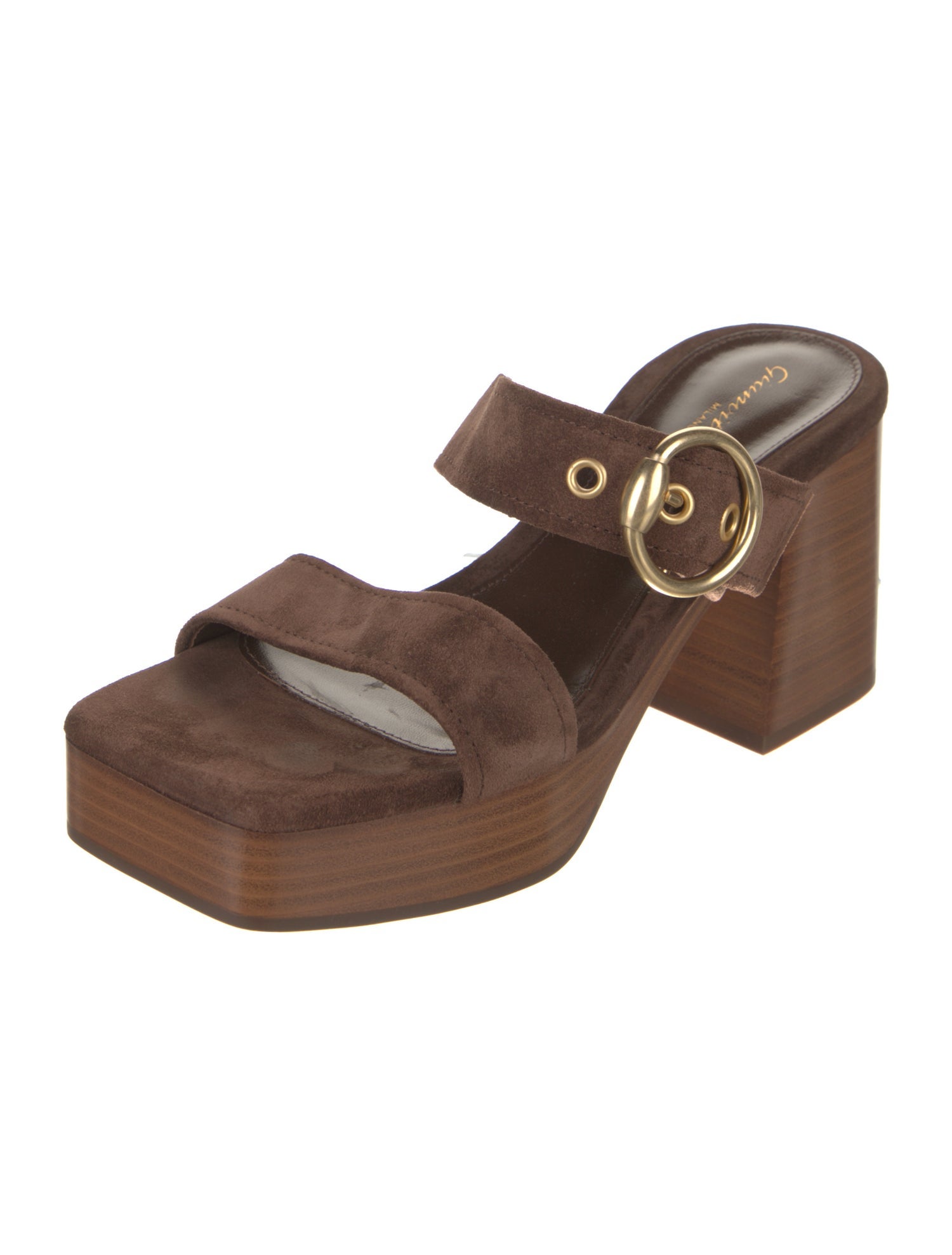 Gianvito Rossi Suede Leather Trim Embellishment Sandals