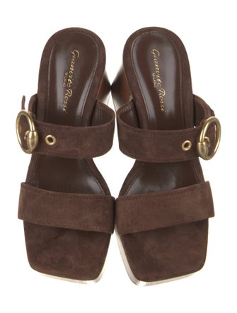 Gianvito Rossi Leather Leather Trim Embellishment Slides