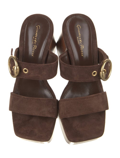 Gianvito Rossi Leather Leather Trim Embellishment Slides