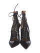 Gianvito Rossi Patent Leather Cutout Accent Lace-Up Boots