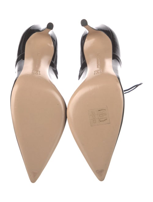 Gianvito Rossi Patent Leather Cutout Accent Lace-Up Boots