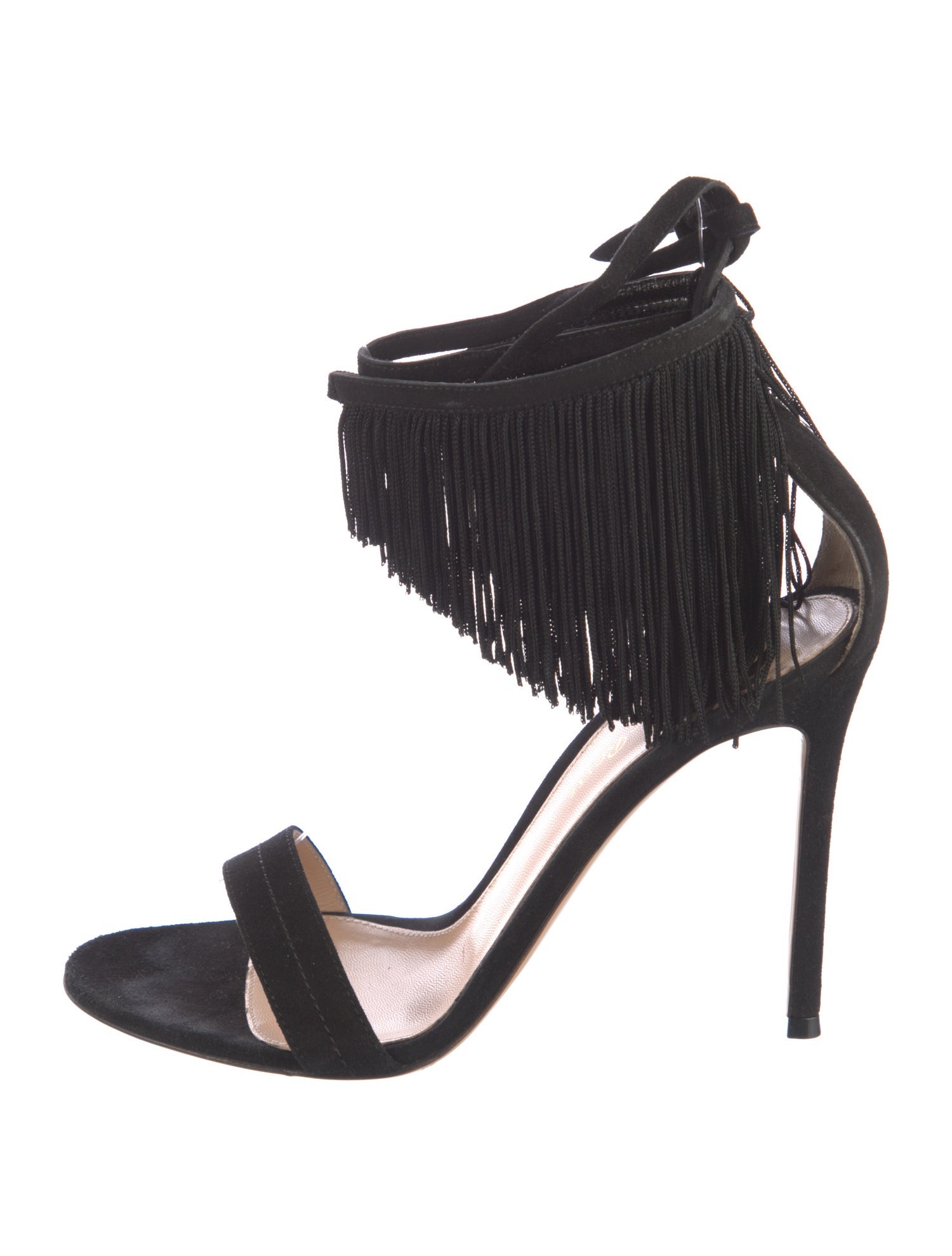 Gianvito Rossi Suede Tassel Accents Sandals