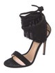 Gianvito Rossi Suede Tassel Accents Sandals