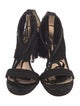 Gianvito Rossi Suede Tassel Accents Sandals