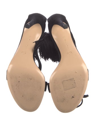 Gianvito Rossi Suede Tassel Accents Sandals