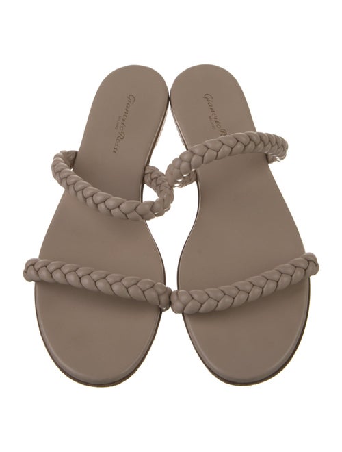 Gianvito Rossi Leather Braided Accents Slides