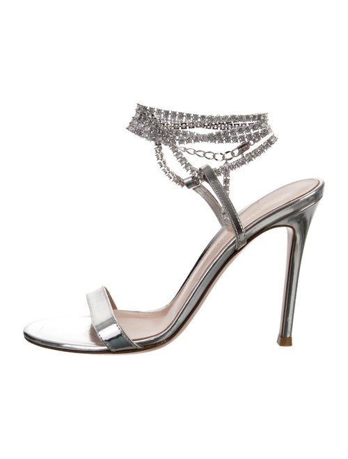 Gianvito Rossi Leather Crystal Embellishments Sandals