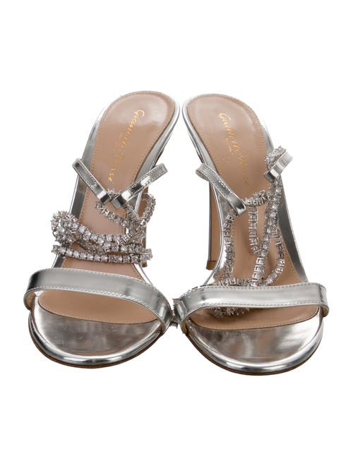 Gianvito Rossi Leather Crystal Embellishments Sandals