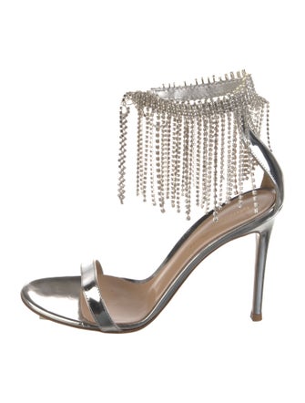 Gianvito Rossi Leather Crystal Embellishments Sandals