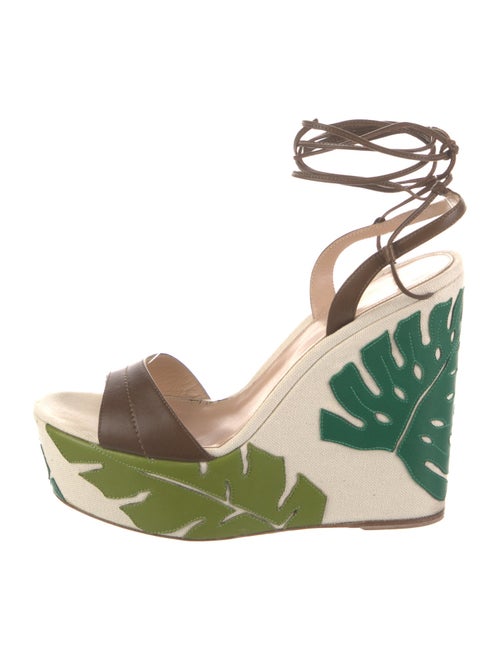 Gianvito Rossi Canvas Printed Sandals