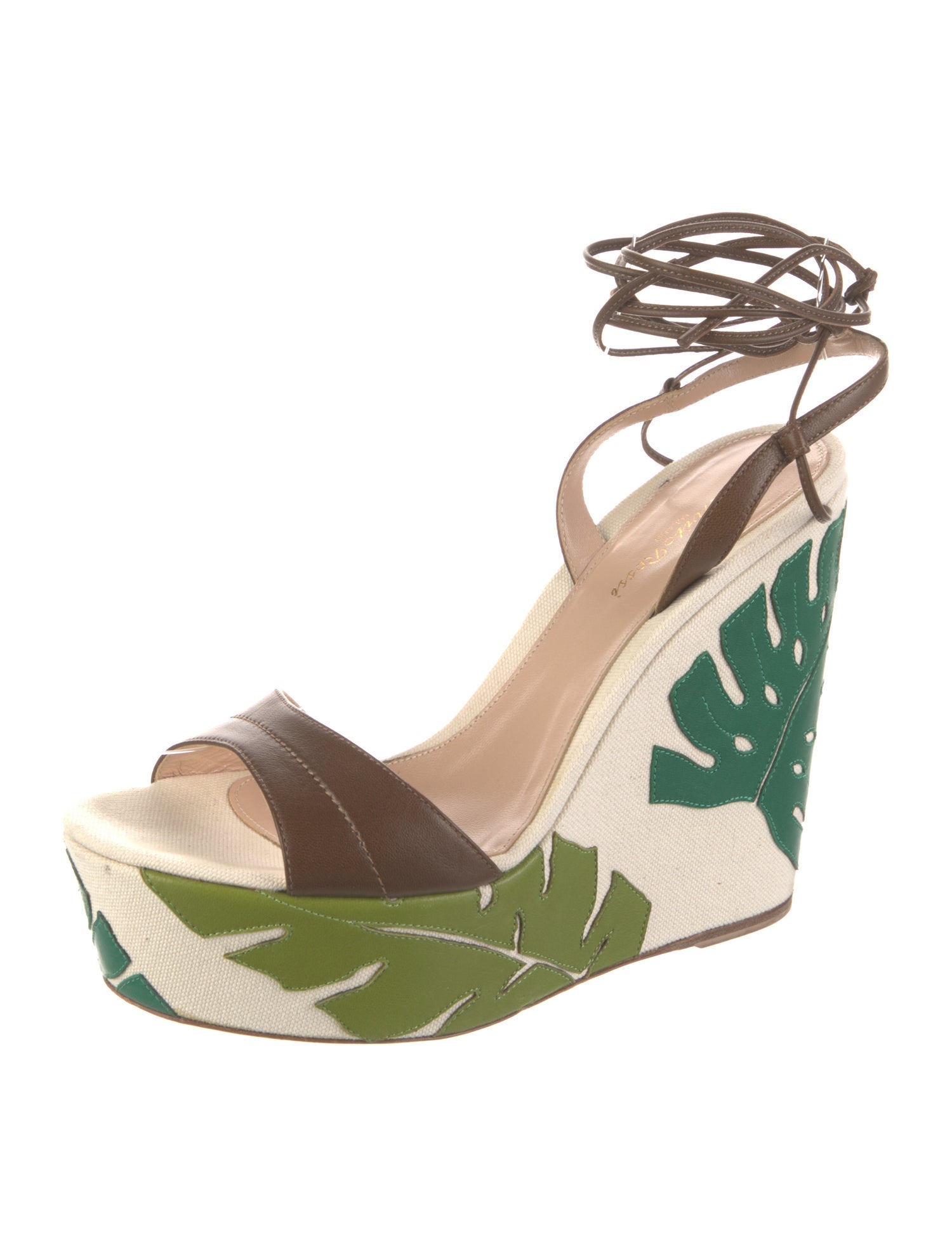 Gianvito Rossi Canvas Printed Sandals