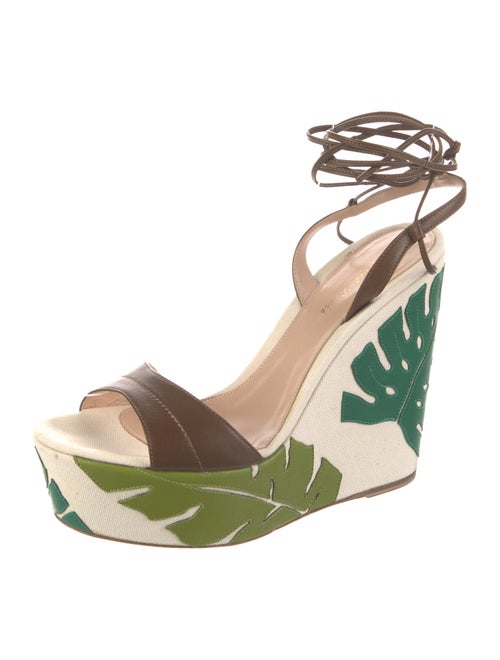 Gianvito Rossi Canvas Printed Sandals