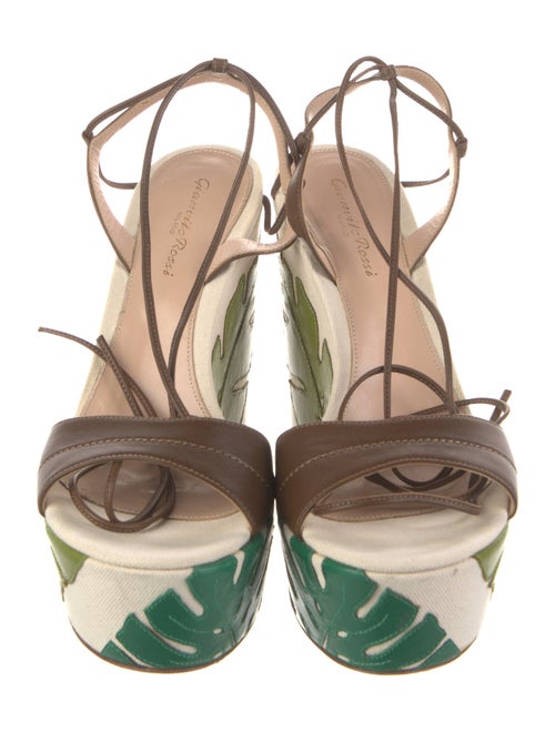 Gianvito Rossi Canvas Printed Sandals